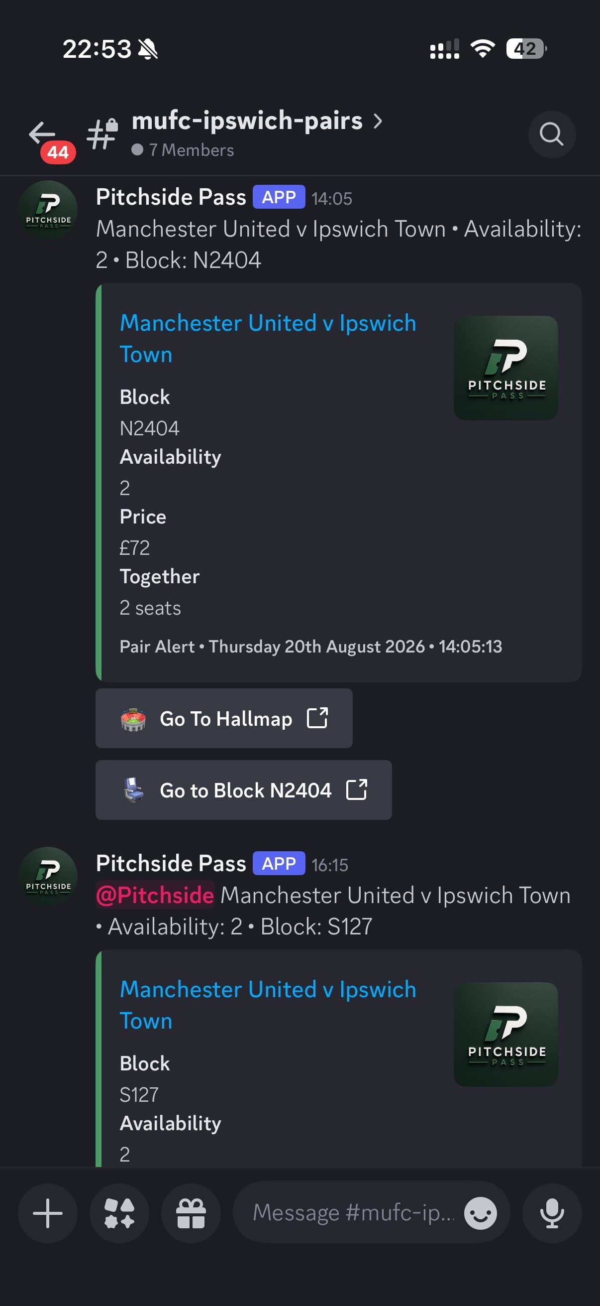 Pitchside Pass alerts